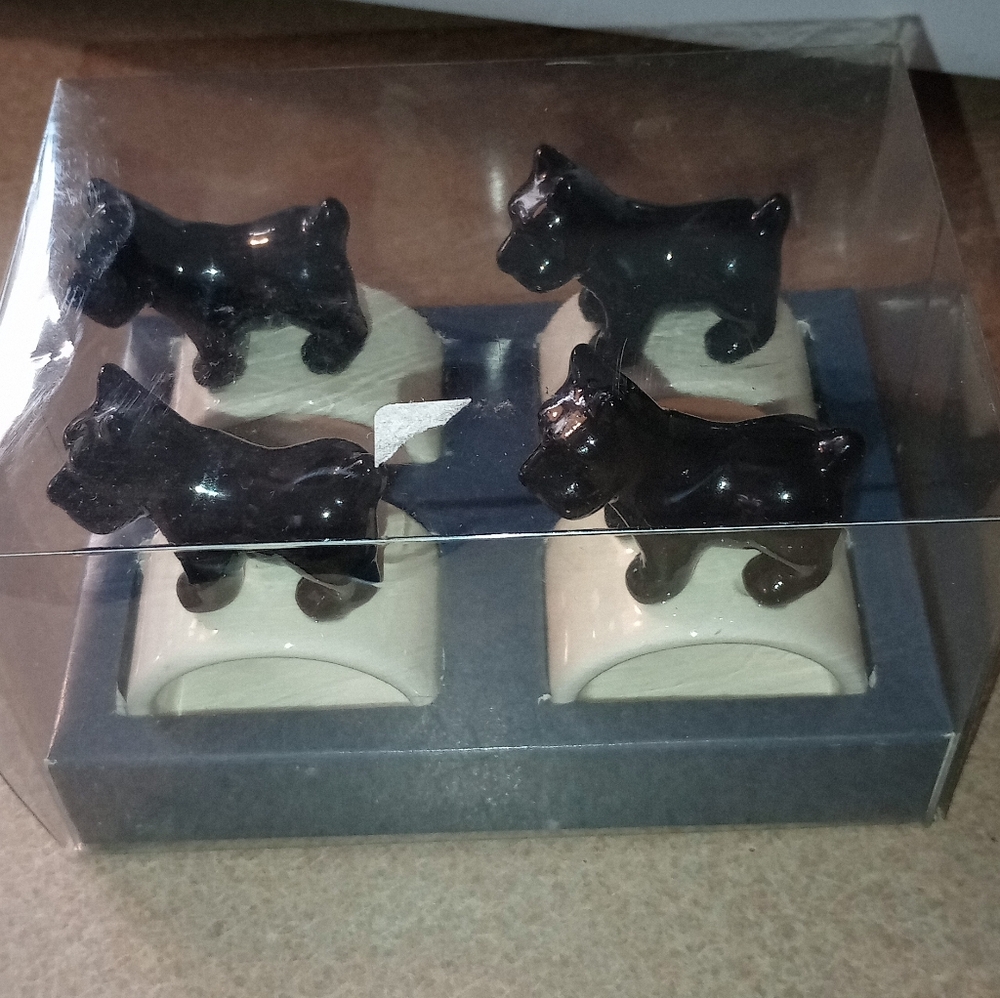Black Scottie Dog Napkin Holders (Set Of 4)